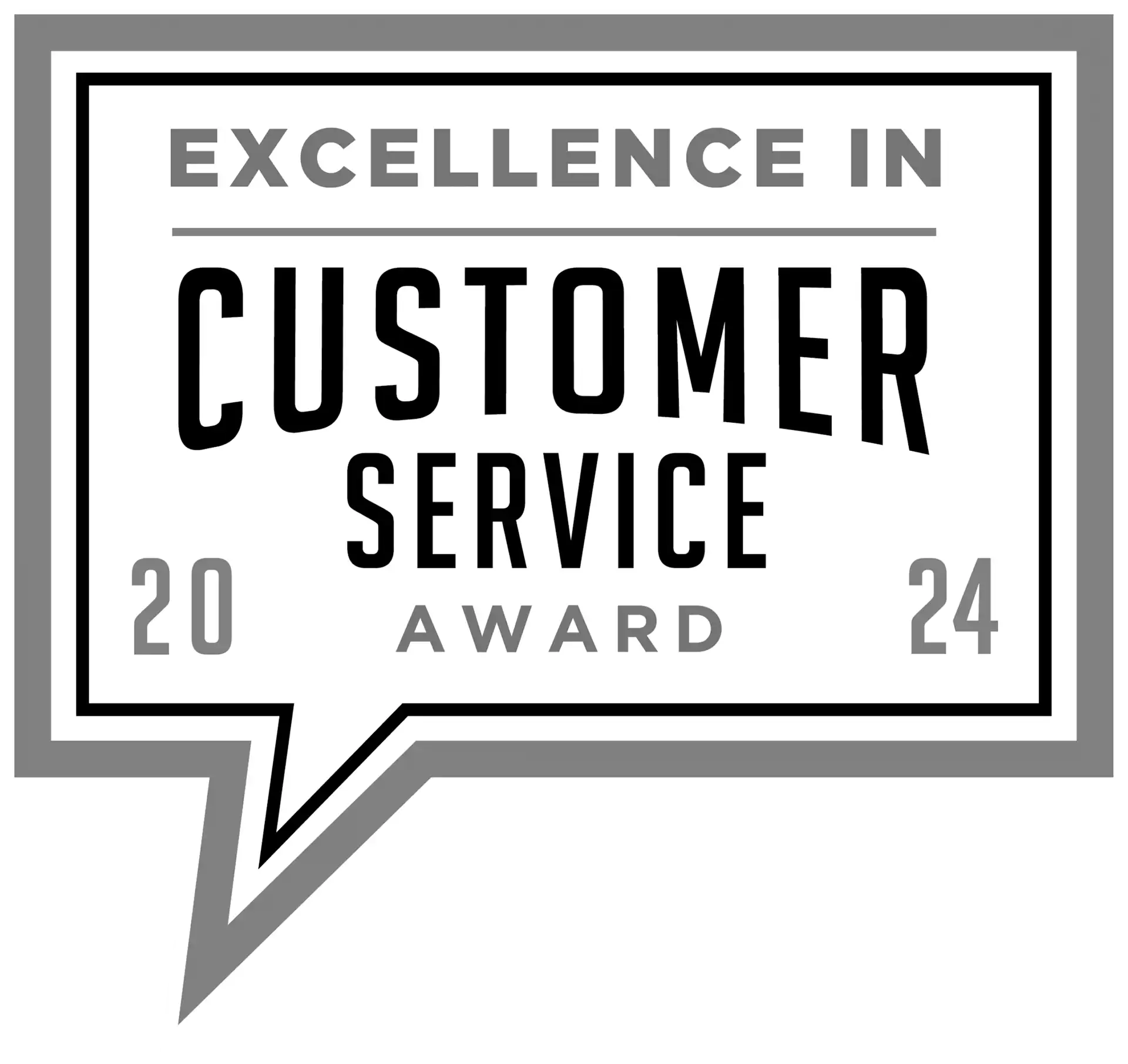 Inspiro business intelligence group excellence in customer service awards badge